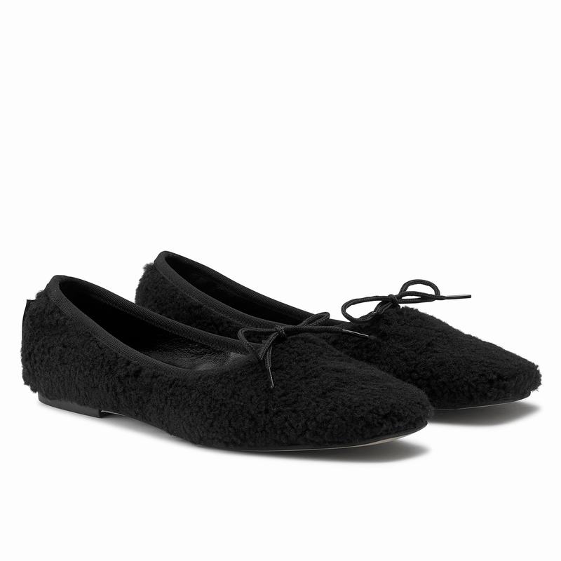 Black Russell And Bromley Cuddle Women's Ballet Flats | OKD2831HH
