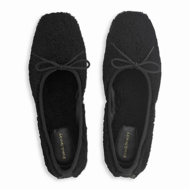 Black Russell And Bromley Cuddle Women's Ballet Flats | OKD2831HH
