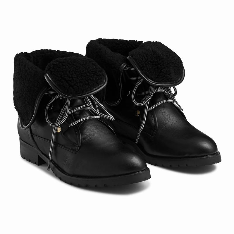Black Russell And Bromley Cuddly Women's Lace Up Boots | GDN97100MI