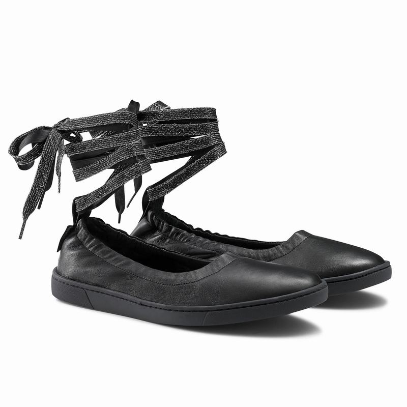 Black Russell And Bromley Daisychain Women's Ballet Flats | JPG1595SY
