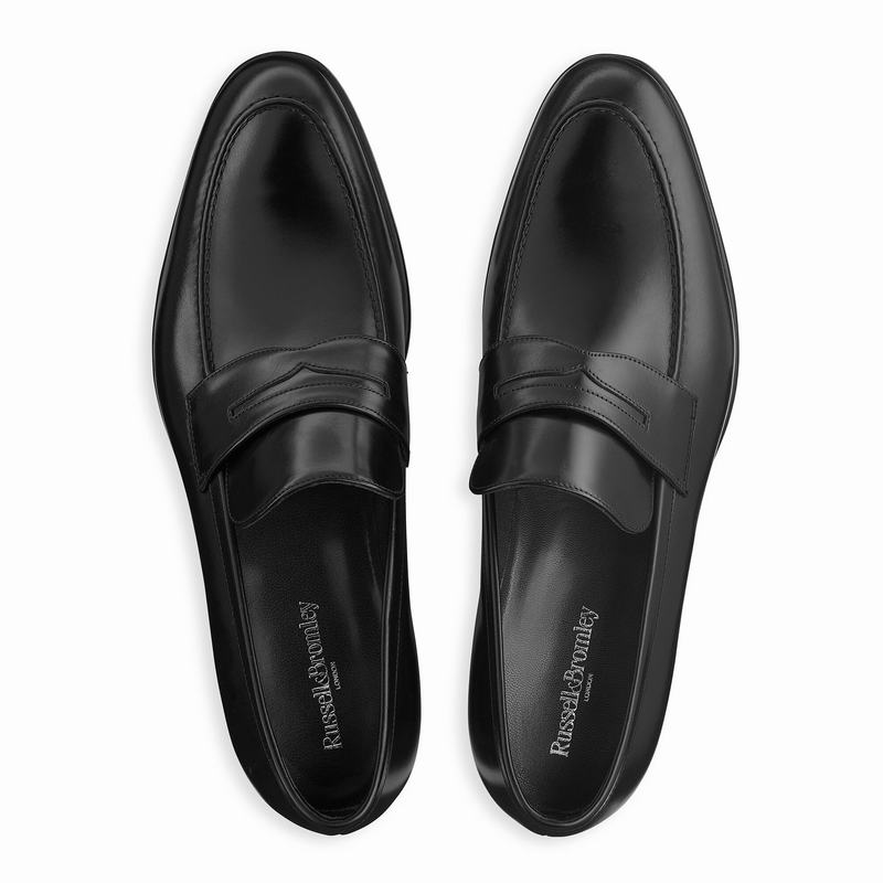 Black Russell And Bromley Denver Men's Loafers | SQF5936YJ