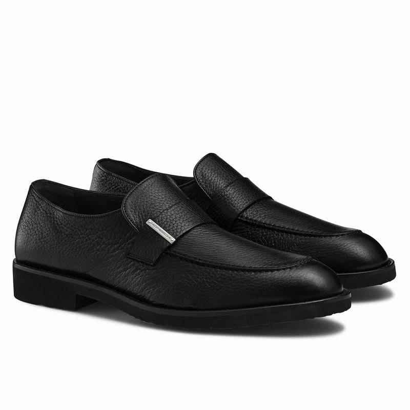 Black Russell And Bromley Domain Men's Loafers | FRT8810NX