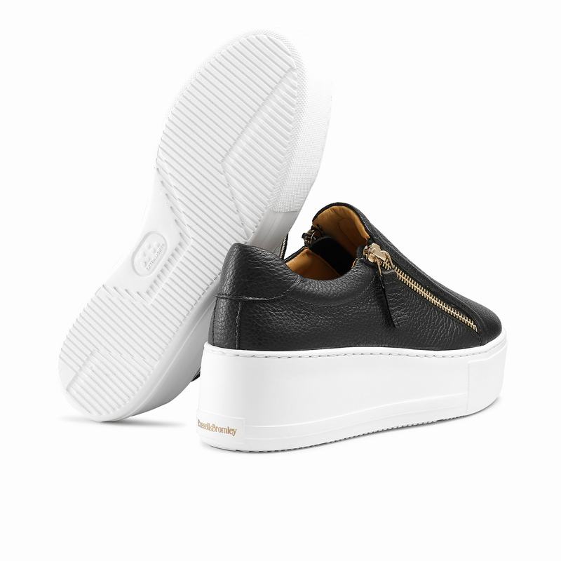 Black Russell And Bromley Doublepark Women's Platform Sneakers | GRJ2540DU