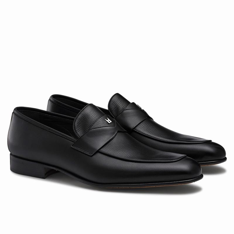 Black Russell And Bromley Duke Men's Loafers | WWS8743NA