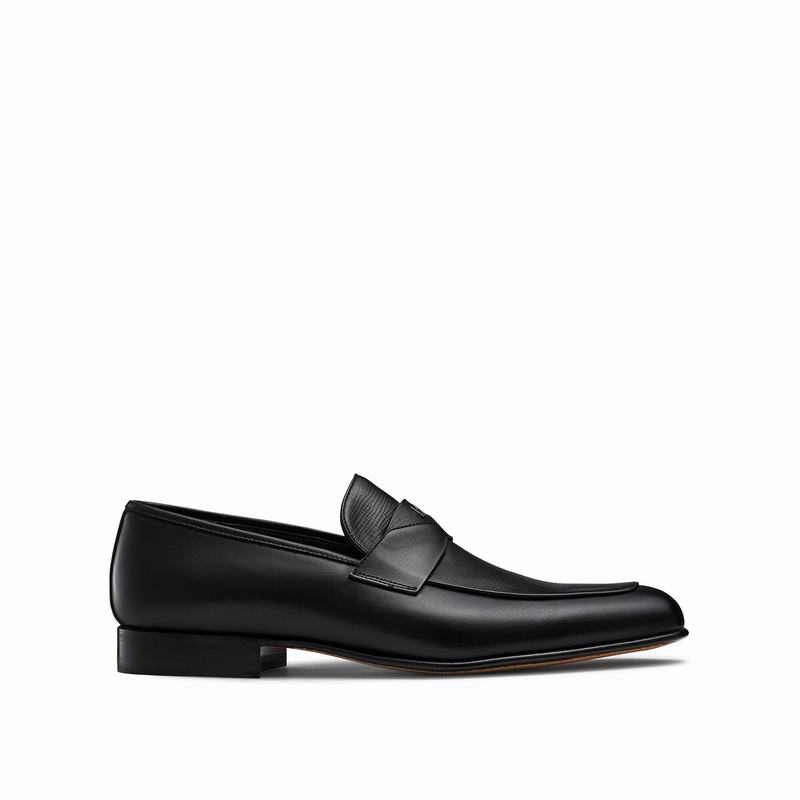 Black Russell And Bromley Duke Men\'s Loafers | WWS8743NA