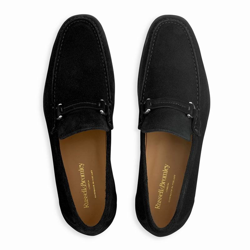 Black Russell And Bromley Elite Men's Loafers | WXY332DG