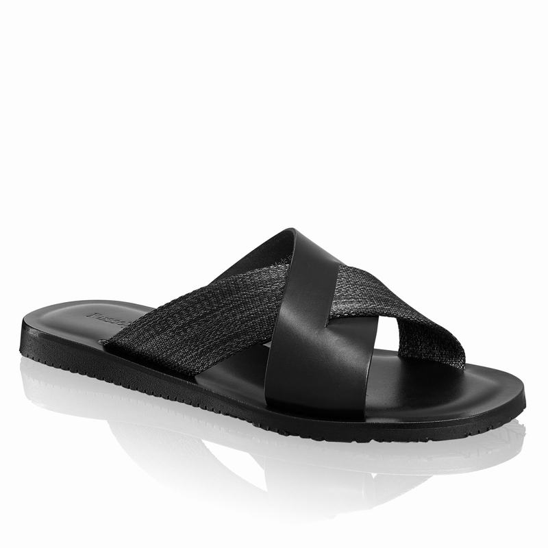 Black Russell And Bromley Fab Men's Sliders | XDS446OT