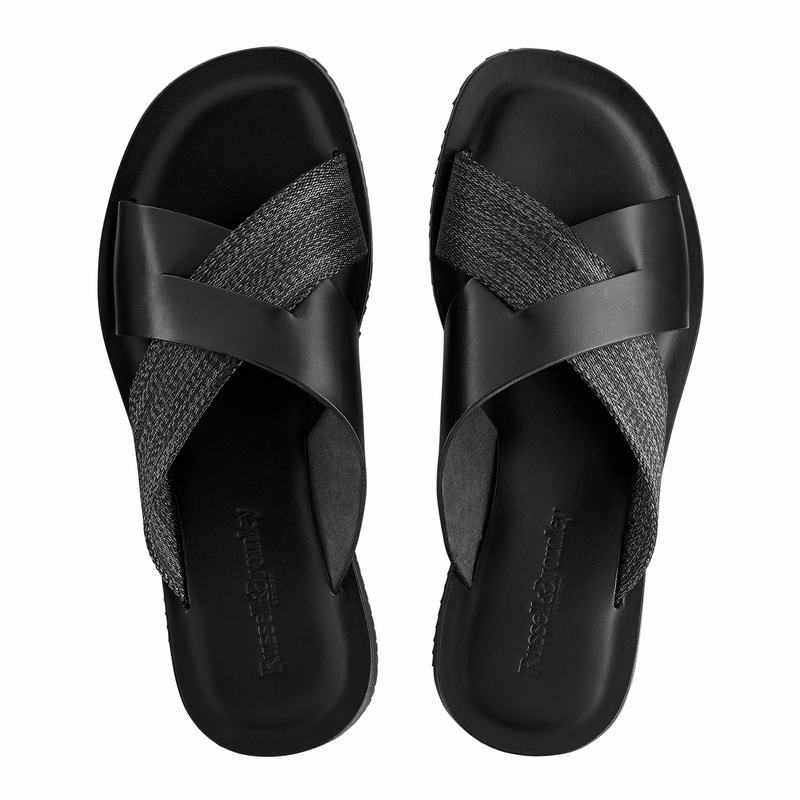 Black Russell And Bromley Fab Men's Sliders | XDS446OT