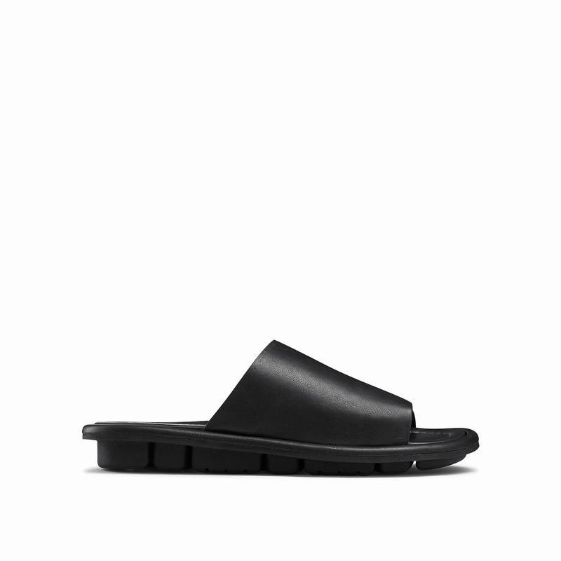 Black Russell And Bromley Flat Bed Men\'s Sliders | ZKT5394KK