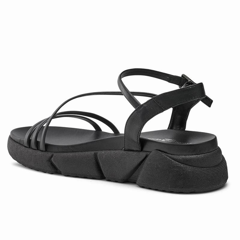 Black Russell And Bromley Flexible Women's Wedge Sandals | DZH1842WO
