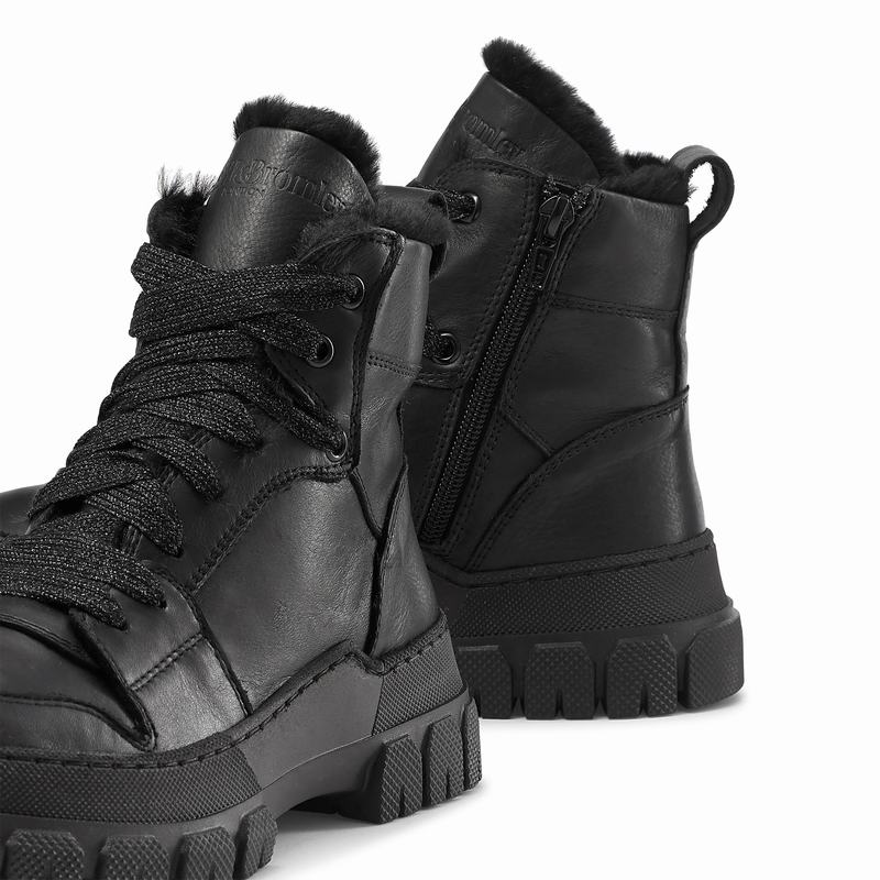 Black Russell And Bromley Glacier Women's Lace Up Boots | VLN9139FR