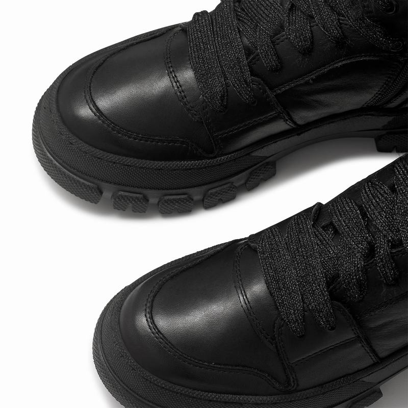 Black Russell And Bromley Glacier Women's Lace Up Boots | VLN9139FR