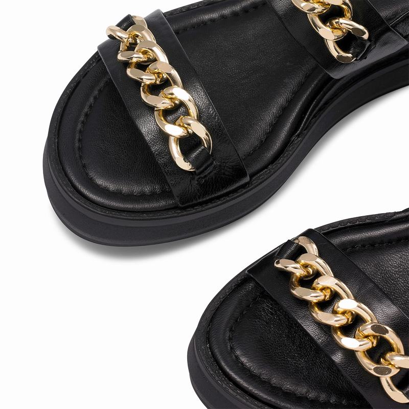 Black Russell And Bromley Goldie Women's Wedge Sandals | RAN2066FM