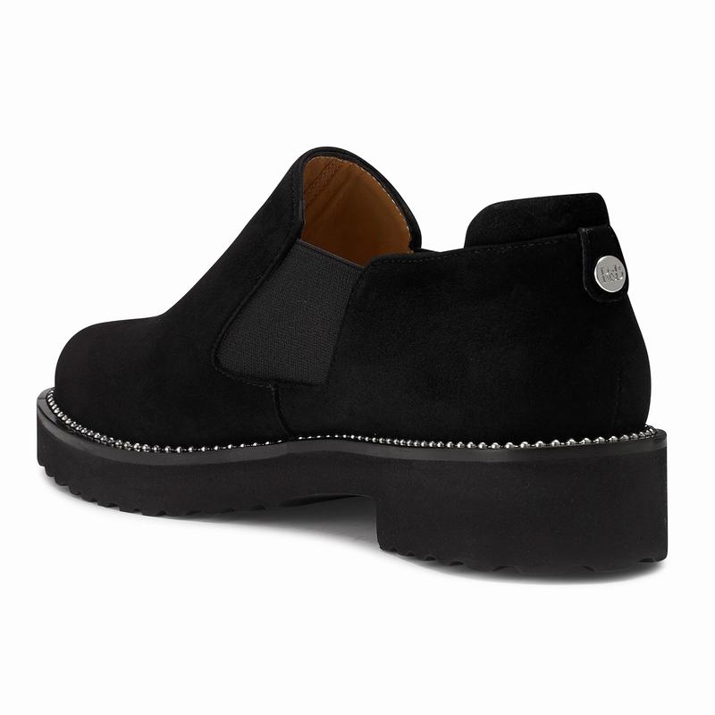 Black Russell And Bromley Grid Women's Loafers | BAJ5948GL
