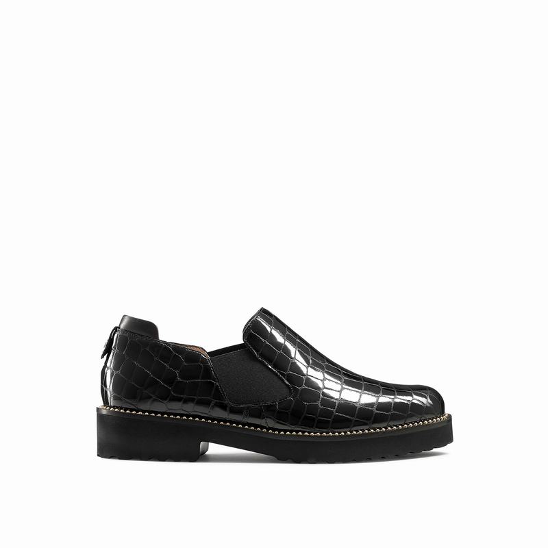 Black Russell And Bromley Grid Women\'s Loafers | BWG9096GD