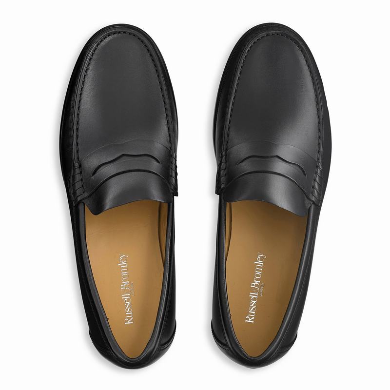 Black Russell And Bromley Hard Wear Men's Loafers | UYS8874GL