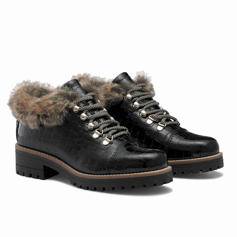 Black Russell And Bromley Icelander Women's Lace Up Boots | ZRX4743BT