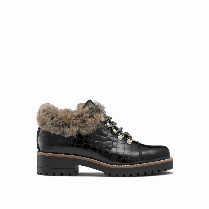 Black Russell And Bromley Icelander Women\'s Lace Up Boots | ZRX4743BT