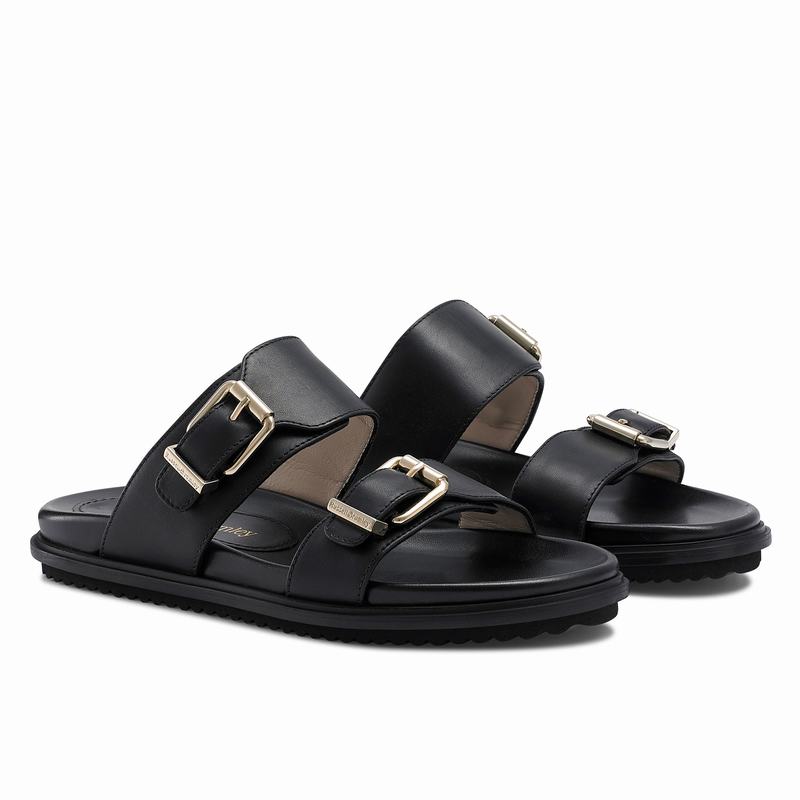 Black Russell And Bromley Island Women's Flat Sandals | TSQ3082TK