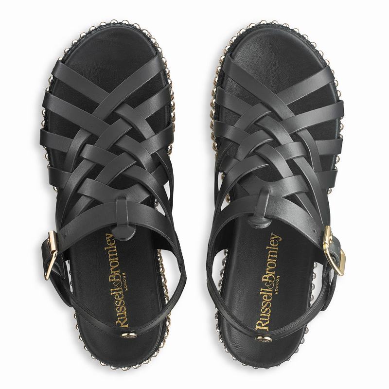 Black Russell And Bromley Jackpot Women's Wedge Sandals | KKP258KP