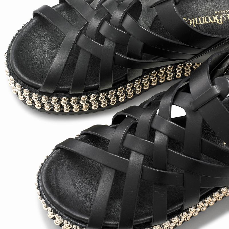 Black Russell And Bromley Jackpot Women's Wedge Sandals | KKP258KP