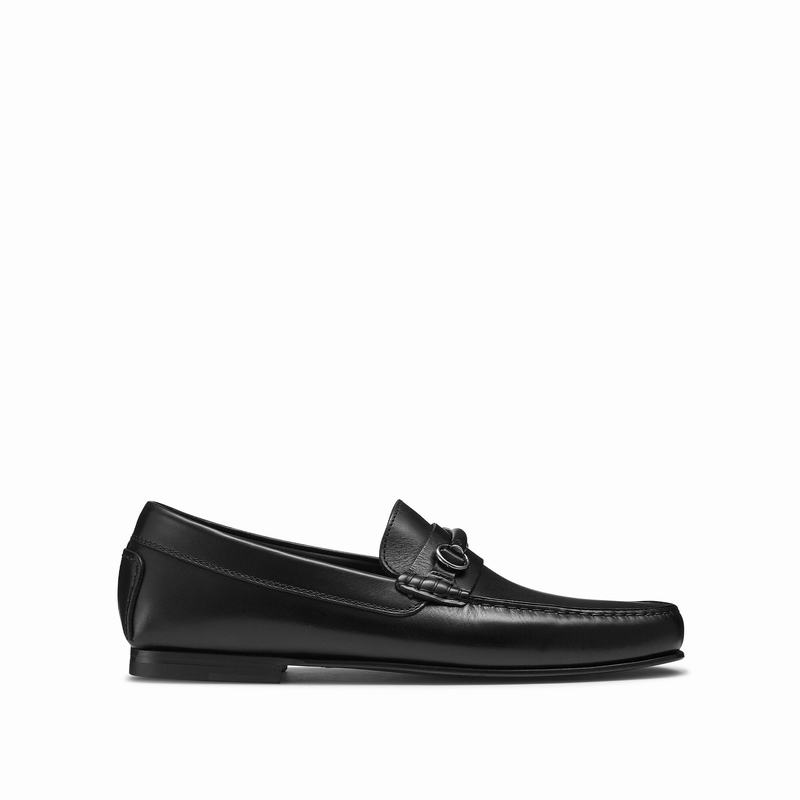 Black Russell And Bromley Jet Set Men\'s Loafers | XOX6894VP