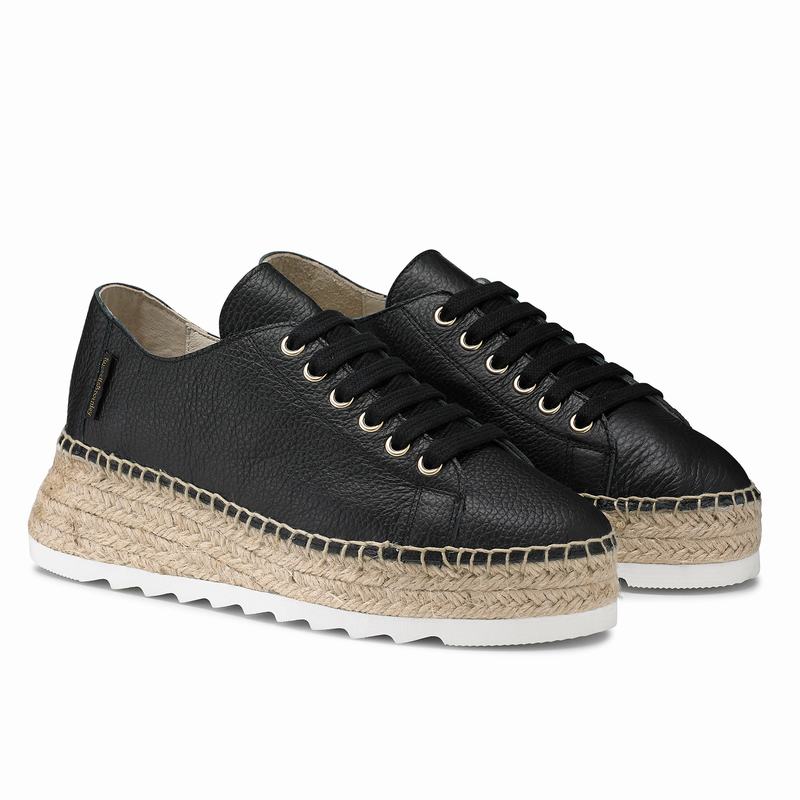 Black Russell And Bromley Kick Back Women's Espadrilles | RIH7165EP