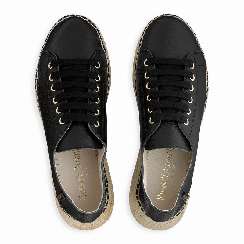 Black Russell And Bromley Kick Back Women's Espadrilles | RIH7165EP