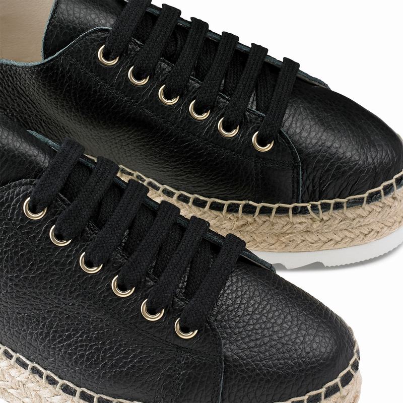 Black Russell And Bromley Kick Back Women's Espadrilles | RIH7165EP