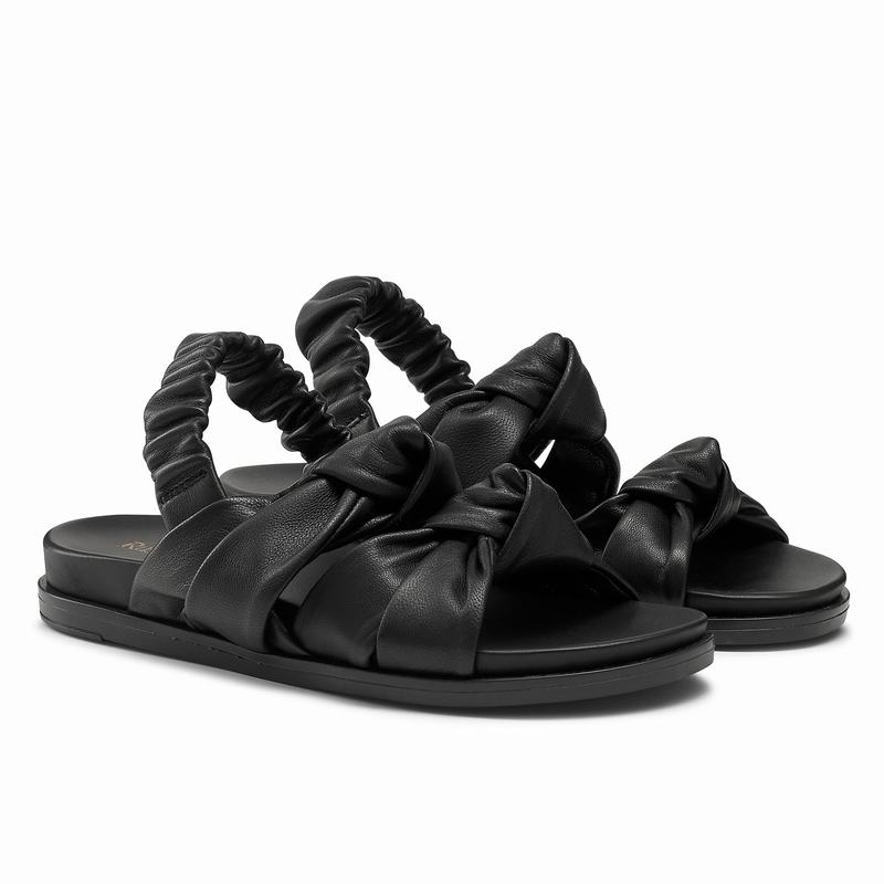 Black Russell And Bromley Knottie Women's Flat Sandals | IIL4366OJ
