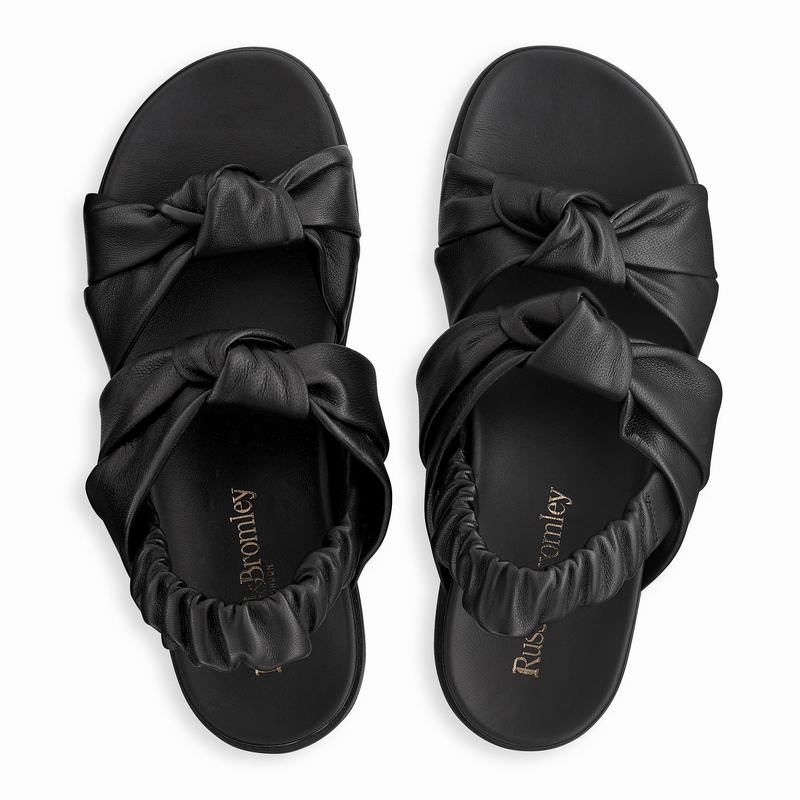 Black Russell And Bromley Knottie Women's Flat Sandals | IIL4366OJ