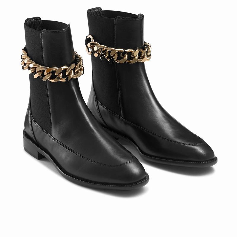 Black Russell And Bromley Lovechain Women's Chelsea Boots | CYG4513BW