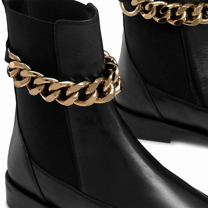 Black Russell And Bromley Lovechain Women's Chelsea Boots | CYG4513BW