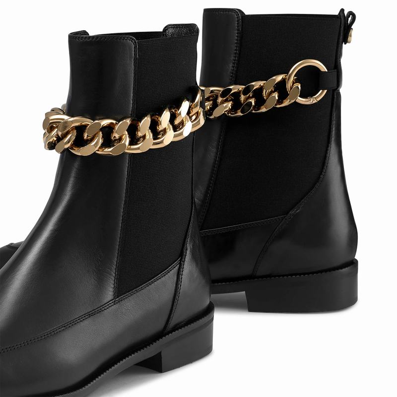 Black Russell And Bromley Lovechain Women's Chelsea Boots | CYG4513BW