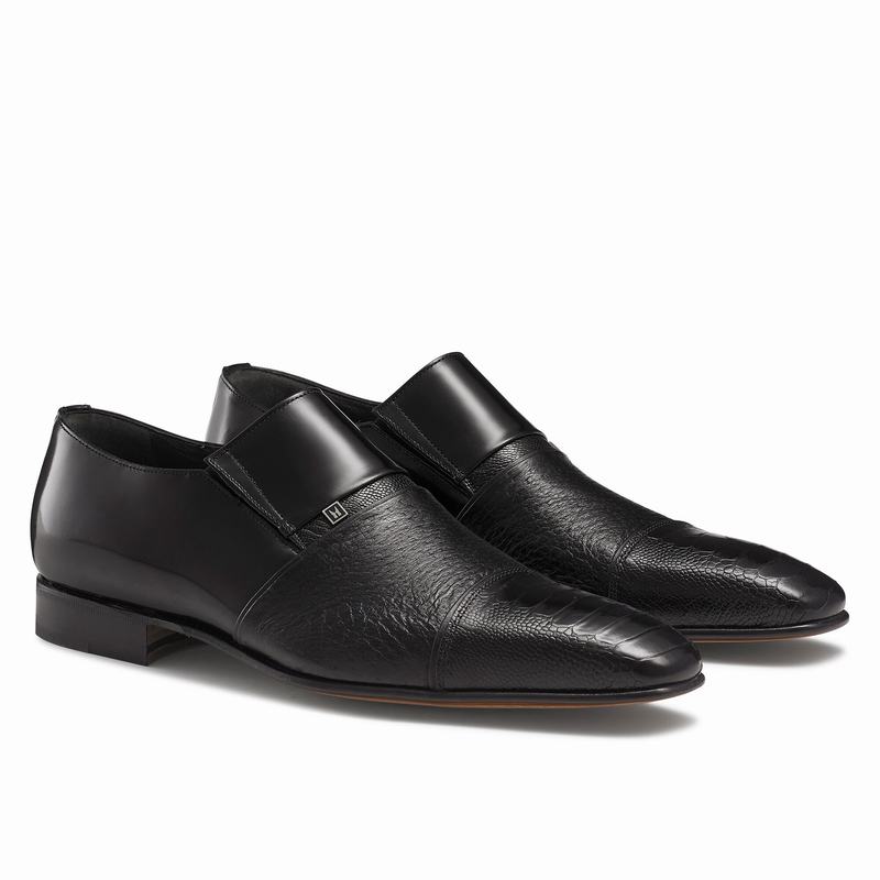 Black Russell And Bromley Lugano Men's Loafers | FXN112GN