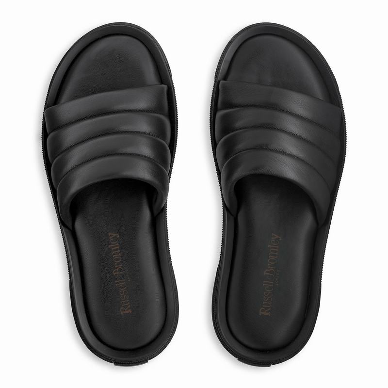 Black Russell And Bromley Luxe Men's Sliders | EAP9812PC