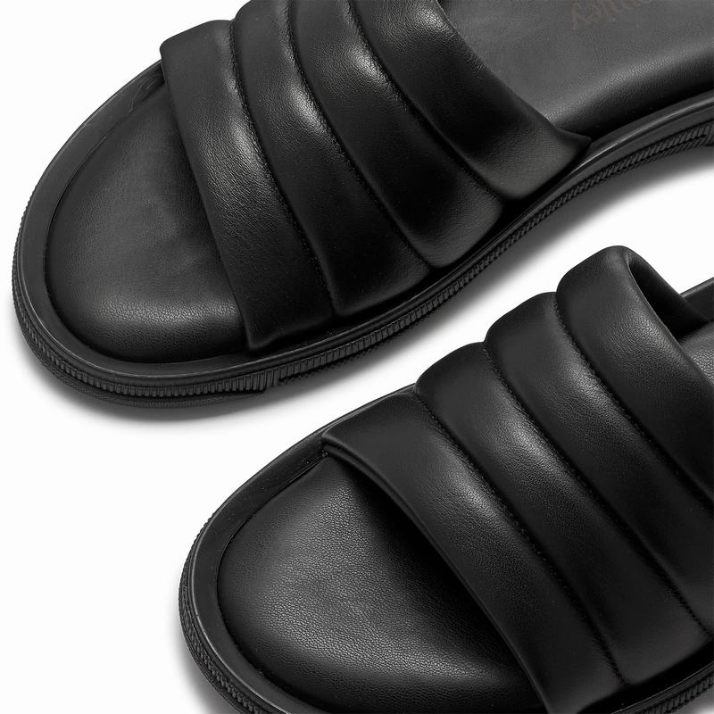 Black Russell And Bromley Luxe Men's Sliders | EAP9812PC