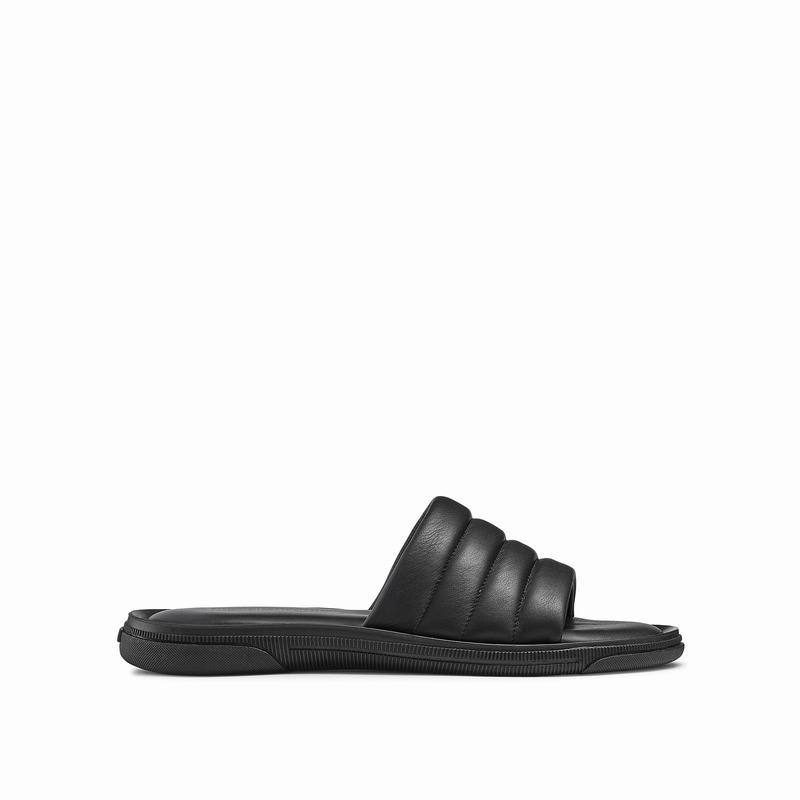 Black Russell And Bromley Luxe Women\'s Flat Sandals | HHA5331BT