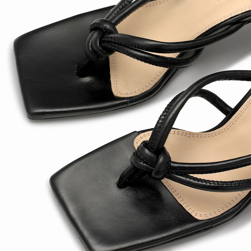 Black Russell And Bromley Margarita Women's Heeled Sandals | ZHR9039WS