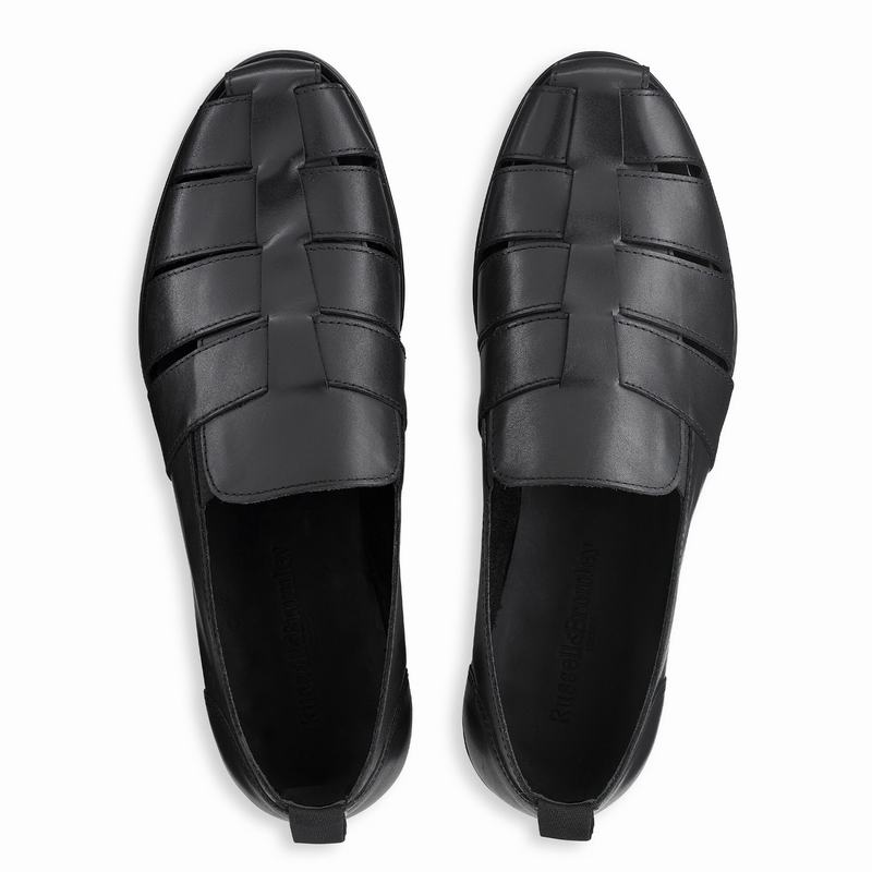 Black Russell And Bromley Mariner Men's Slip On Shoes | JUM1432FN