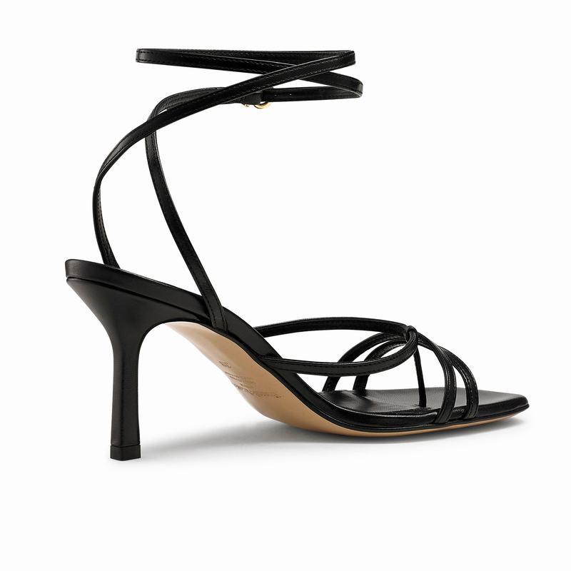 Black Russell And Bromley Martini Women's Heeled Sandals | ZWZ5743CH
