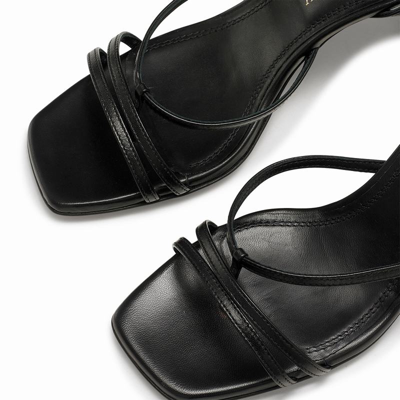 Black Russell And Bromley Martini Women's Heeled Sandals | ZWZ5743CH
