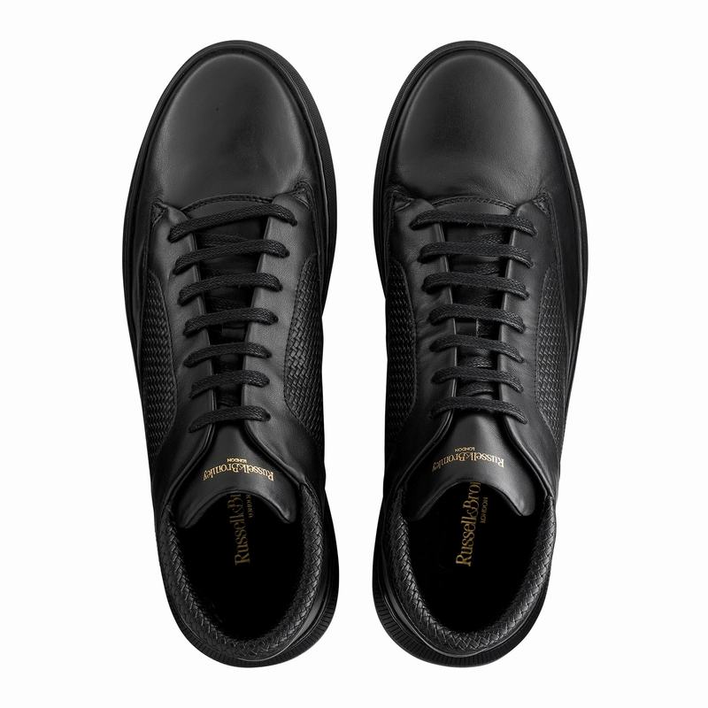 Black Russell And Bromley Milestone Men's Mid Top Sneakers | KUV1957MN