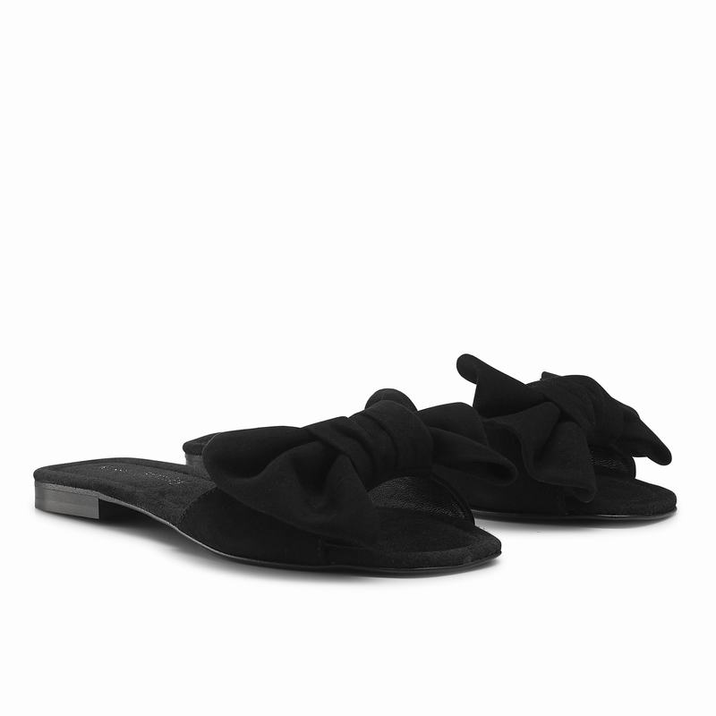 Black Russell And Bromley Minnie Women's Flat Sandals | QSN7742HS