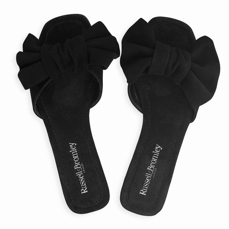 Black Russell And Bromley Minnie Women's Flat Sandals | QSN7742HS