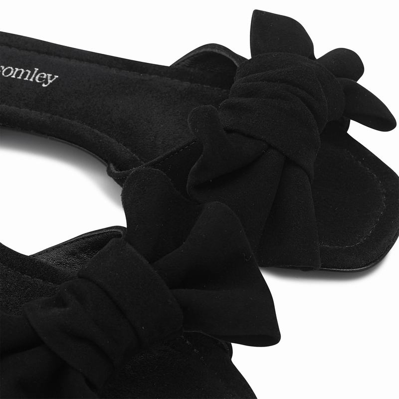 Black Russell And Bromley Minnie Women's Flat Sandals | QSN7742HS
