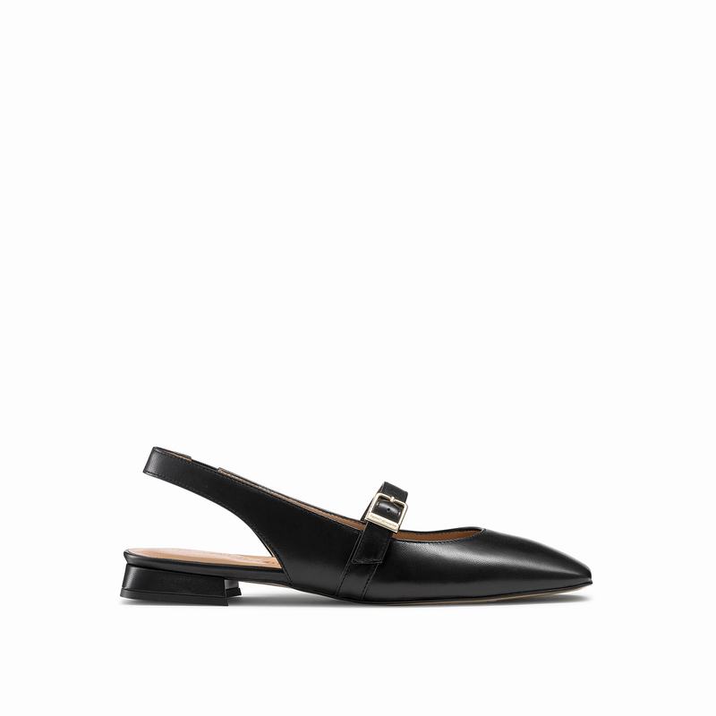 Black Russell And Bromley Miss Mary Women\'s Dress Flats | BUC815KF