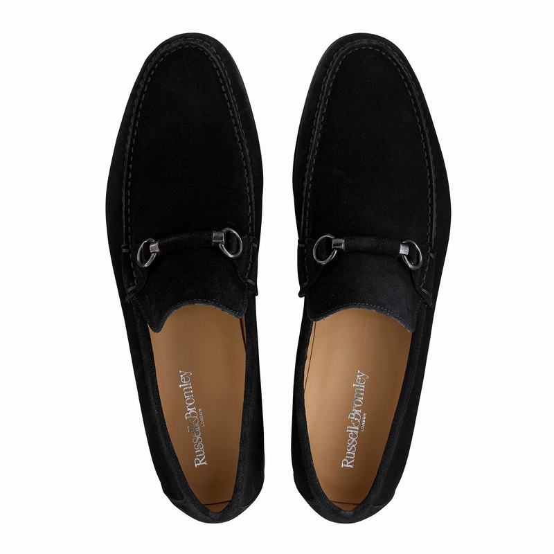 Black Russell And Bromley Misty Men's Loafers | YXU5033GY