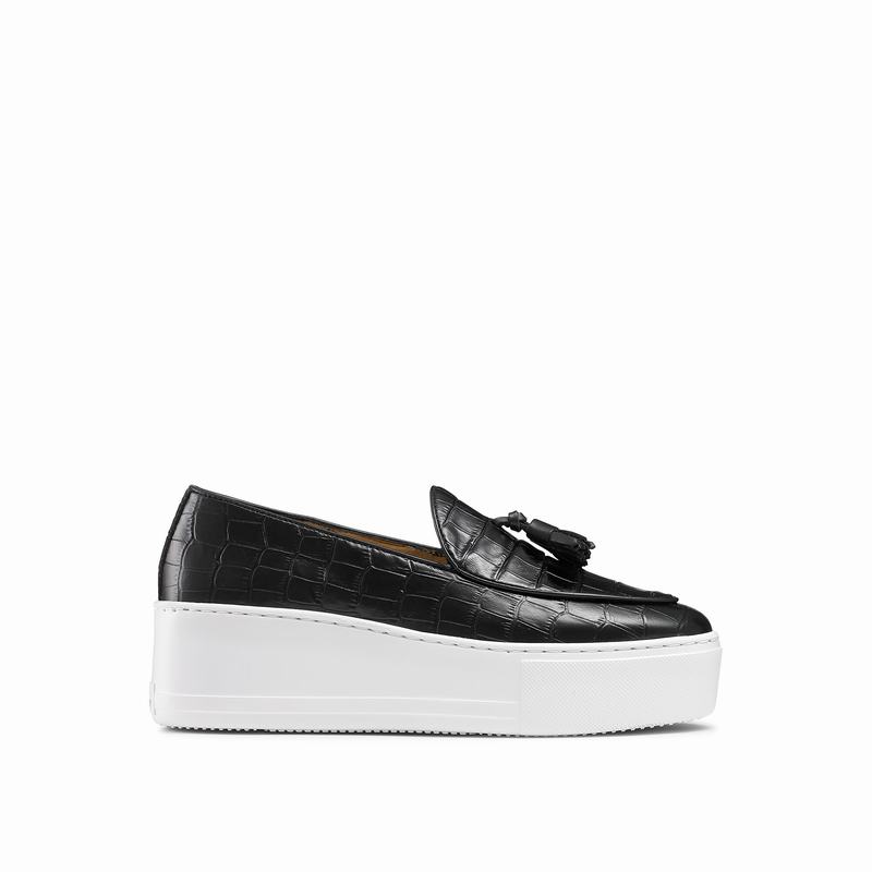Black Russell And Bromley Moc Up Women\'s Slip On Trainers | GTD762WG