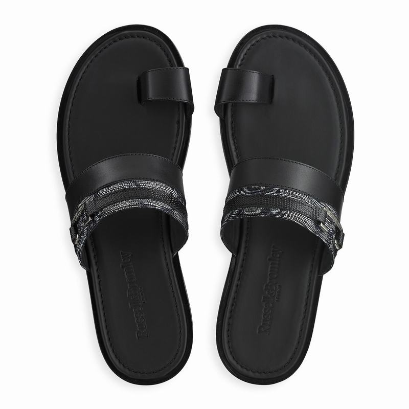 Black Russell And Bromley Oasis Men's Sandals | USI6191UV